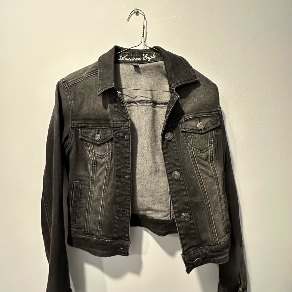 American Eagle Outfitters Black Jean Jacket